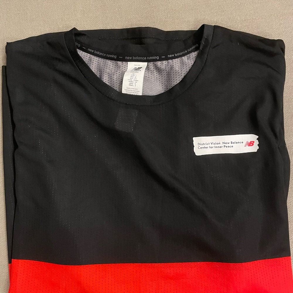 District Vision X New Balance Long Sleeve Tee - Black / Red Stripe